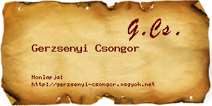 Gerzsenyi Csongor névjegykártya